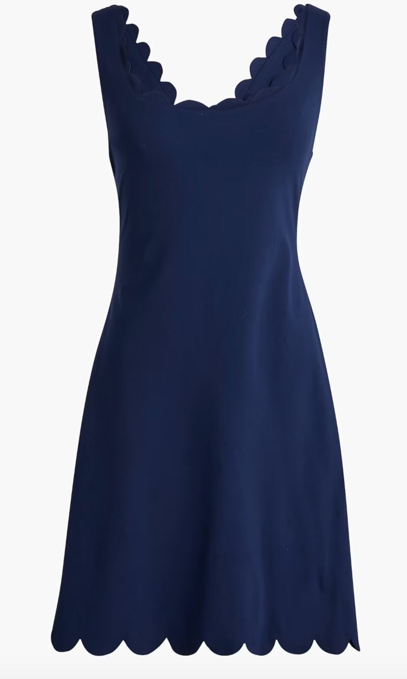 NWT J.Crew Factory Scalloped Active Dress in Navy Blue (Small)